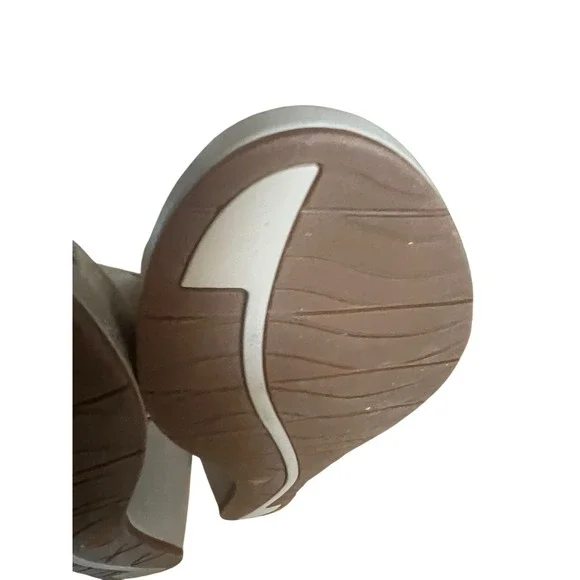 Clarks Un Plaza Go Combi Stone‎ Leather Wedge Sandal Sz 7 - Picture 14 of 16